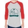 Unisex 50/50 Raglan Three-Quarter Sleeve Tee Thumbnail