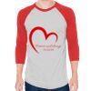 Unisex 50/50 Raglan Three-Quarter Sleeve Tee Thumbnail