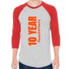 Unisex 50/50 Raglan Three-Quarter Sleeve Tee Thumbnail