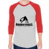 Unisex 50/50 Raglan Three-Quarter Sleeve Tee Thumbnail
