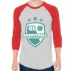 Unisex 50/50 Raglan Three-Quarter Sleeve Tee Thumbnail