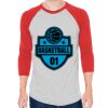 Unisex 50/50 Raglan Three-Quarter Sleeve Tee Thumbnail