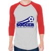 Unisex 50/50 Raglan Three-Quarter Sleeve Tee Thumbnail