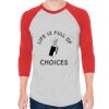 Unisex 50/50 Raglan Three-Quarter Sleeve Tee Thumbnail