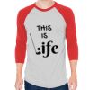 Unisex 50/50 Raglan Three-Quarter Sleeve Tee Thumbnail