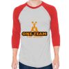 Unisex 50/50 Raglan Three-Quarter Sleeve Tee Thumbnail