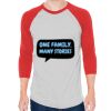 Unisex 50/50 Raglan Three-Quarter Sleeve Tee Thumbnail
