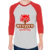 Unisex 50/50 Raglan Three-Quarter Sleeve Tee Thumbnail