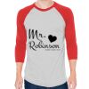 Unisex 50/50 Raglan Three-Quarter Sleeve Tee Thumbnail
