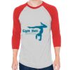 Unisex 50/50 Raglan Three-Quarter Sleeve Tee Thumbnail