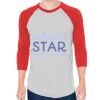Unisex 50/50 Raglan Three-Quarter Sleeve Tee Thumbnail