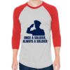 Unisex 50/50 Raglan Three-Quarter Sleeve Tee Thumbnail
