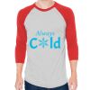 Unisex 50/50 Raglan Three-Quarter Sleeve Tee Thumbnail
