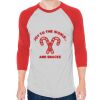 Unisex 50/50 Raglan Three-Quarter Sleeve Tee Thumbnail